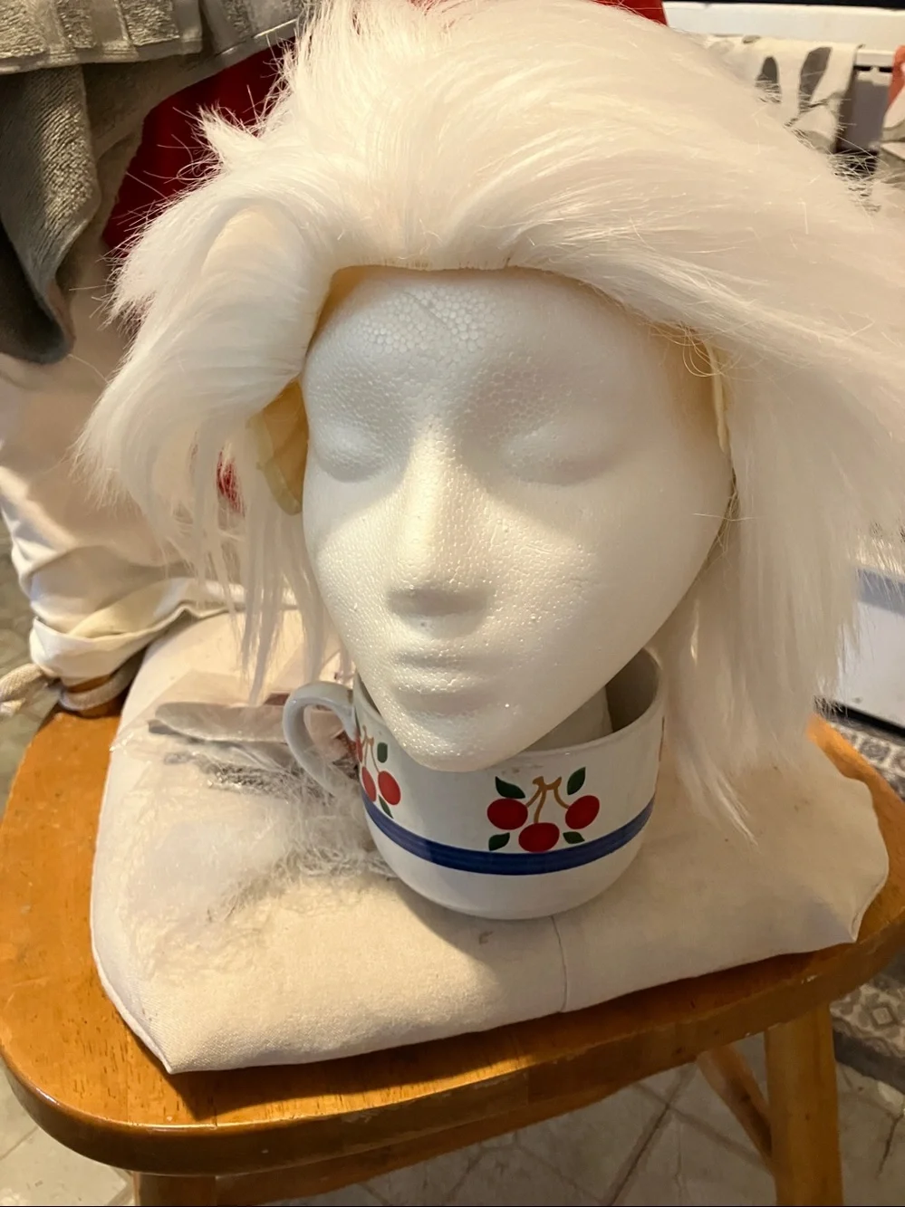 New.  White white blond crazy free style wig with all accessorizes perfect
